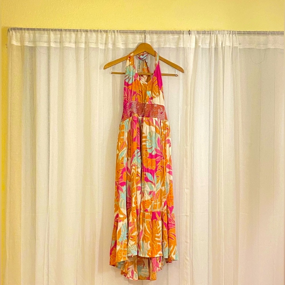 NWT Band of the Free Tropical Multicolor Halter Dress